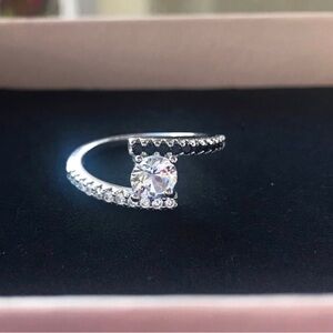 Sterling Silver Cubic Zirconia Open Band Ring